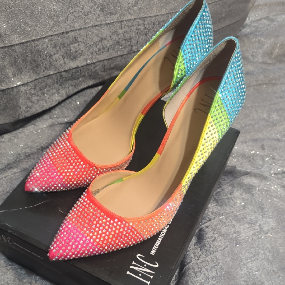 INC International Concepts Vibrant Rhinestone Heels